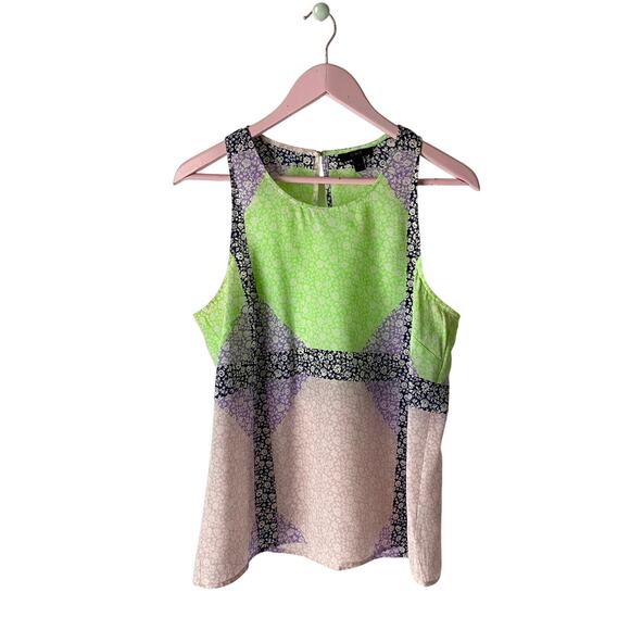 J. Crew Silk Printed Tank Top Size 12 - Picture 1 of 5